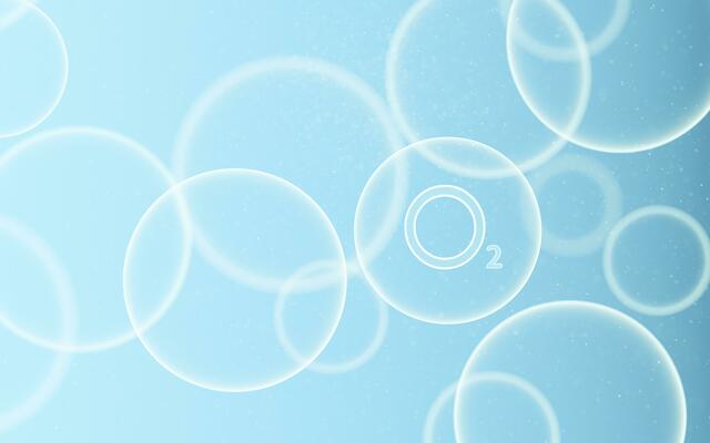 oxygen-gas-with-a-blue-background-3d-rendering-photo